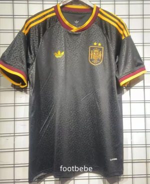 Maillot Espagne Coupe du monde 2026 noir Avec 2 étoiles-5