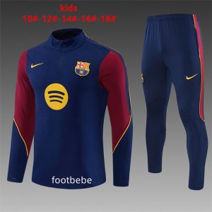 Survetement Barcelone Enfant 2026 2027 bleu foncé