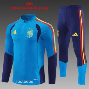 Survetement Espagne Enfant 2026 2027 bleu Avec 2 étoiles