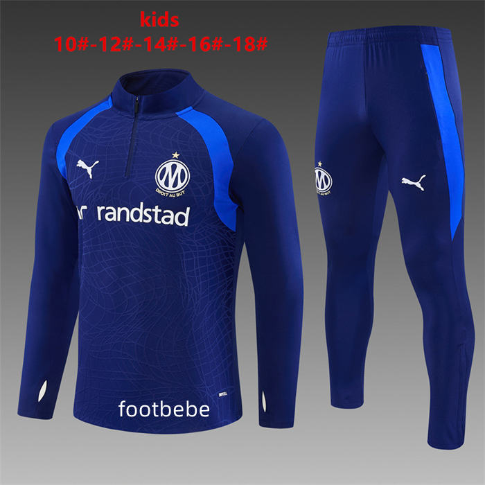 Survêtement Marseille Enfant 2026 2027 bleu foncé