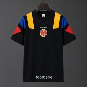 Maillot de foot Colombie 2026 noir Rétro décontracté T-Shirt