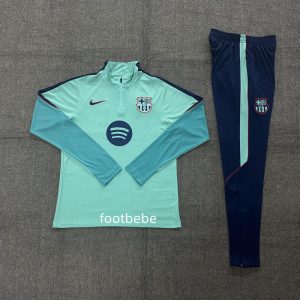 Survetement Barcelone Enfant 2026 2027 Vert fluorescent