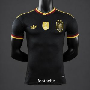 Maillot Match Espagne Coupe du monde 2026 noir Avec 2 étoiles
