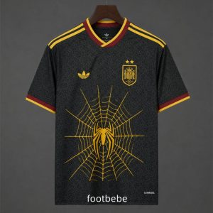 Maillot Espagne x Spider-Man 2026 2027 noir Avec 2 étoiles